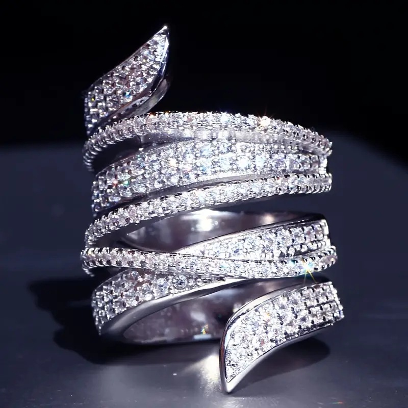 Brand Wedding Rings Luxury Jewelry 925 Sterling Silver Pave White Sapphire CZ Diamond Party Eternity Elegant Gorgeous Women Cross Engagement Designer 