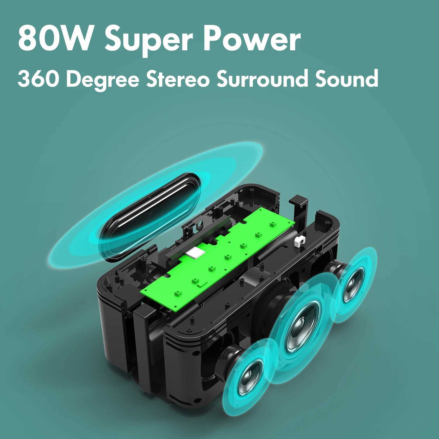 New X8 Plus 80W High Power Speaker Portable - Patchible BT5.0 Wireless Bass Speaker TWS Sub Bass Speaker IPX5 Bobox Y241204