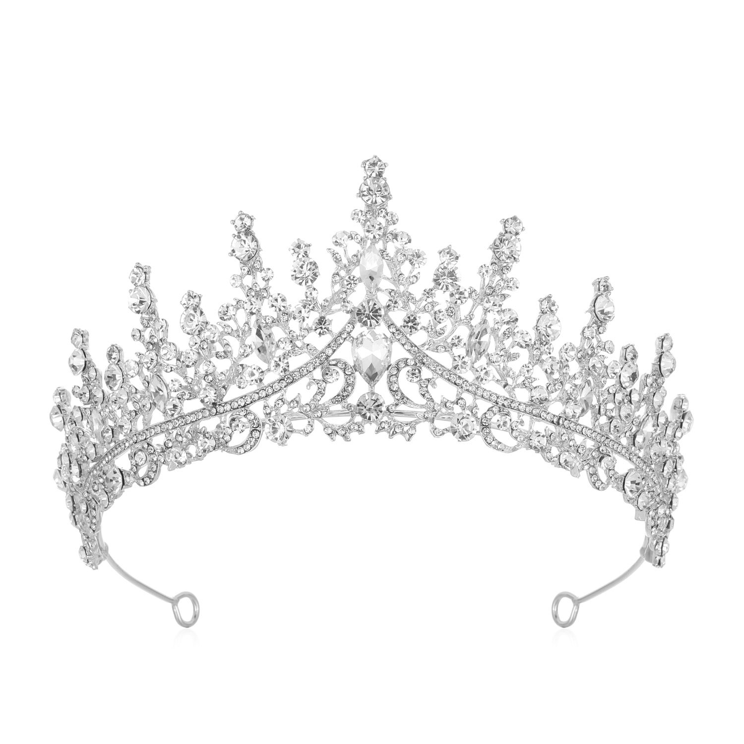 Vintage Big Bridal Crown Rhinestone Royal Wedding Queen Crowns Princess Crystal Baroque Birthday Party Tiaras For Bride Sweet 16