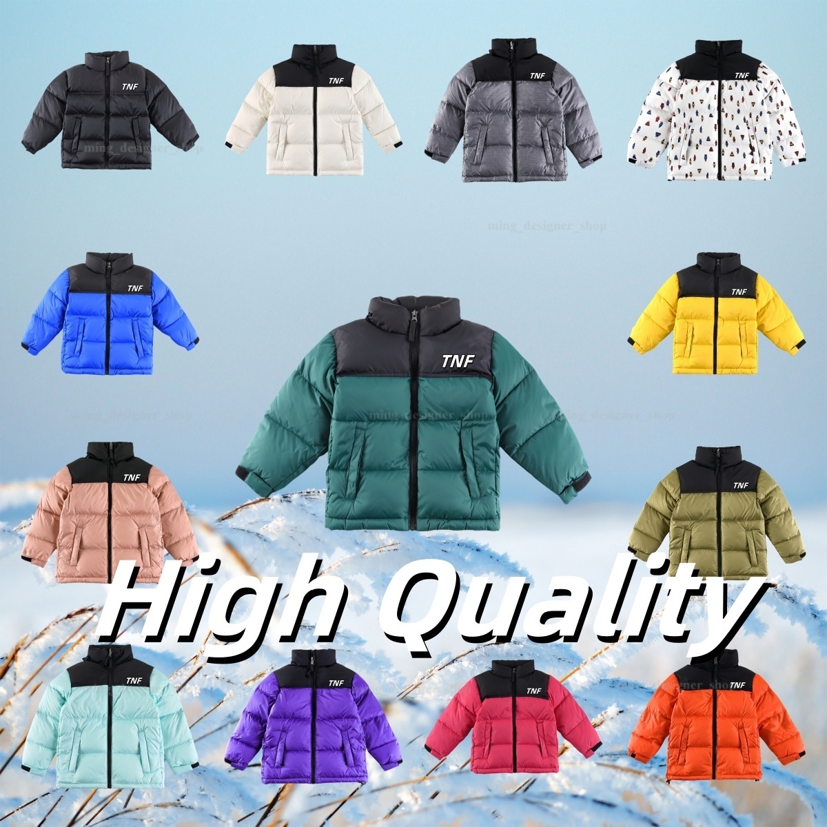 5A High Quality 24FW The Nord Face Kids Winter Designer Coat Thick warm Coat Outdoor Winter Puffer Down Jacket Kids Warm Coat Plus Size Streetwear Christmas Gift 4de