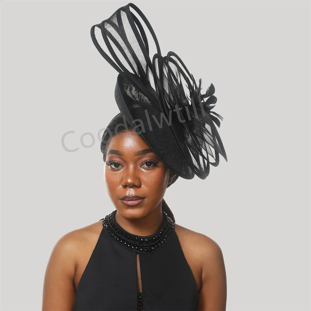 Mesh Tea Party Charm Hat Womens Church Ocn Chapeau Hat Derby Event Headwear Bridal Wedding Millionaire Hat 241203