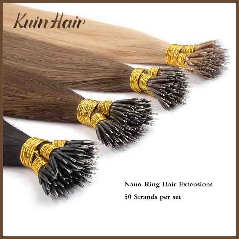 Nano Ring Micro Bead Loop Human Hair Extension 100% Real Remy Hair Natural Machine Made Straight Keratin Capsules Microring Hair S25526