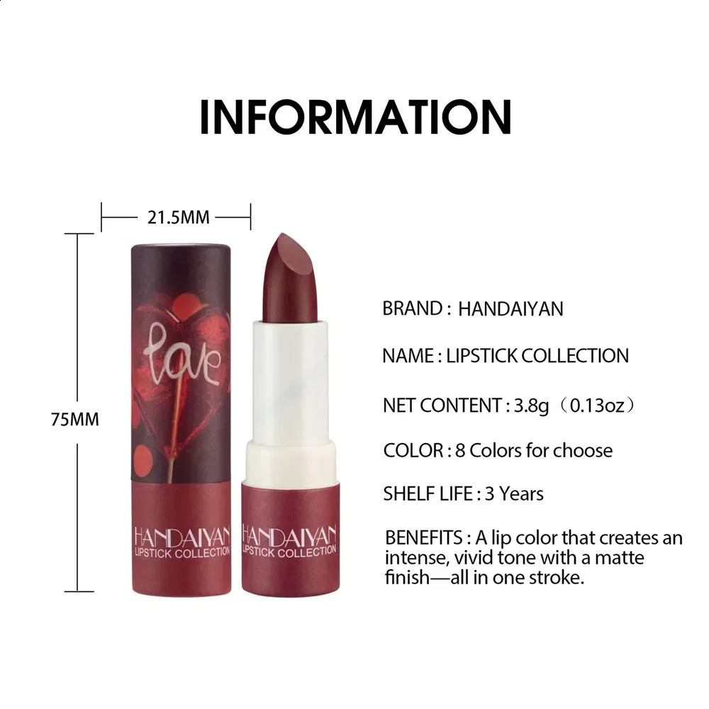 8 Colors Moisturizing Velvet Matte Lipstick Waterproof Long Lasting Not Easy To Fade Sexy Red Lip Tint Nude Lipstick Cosmetics 241204