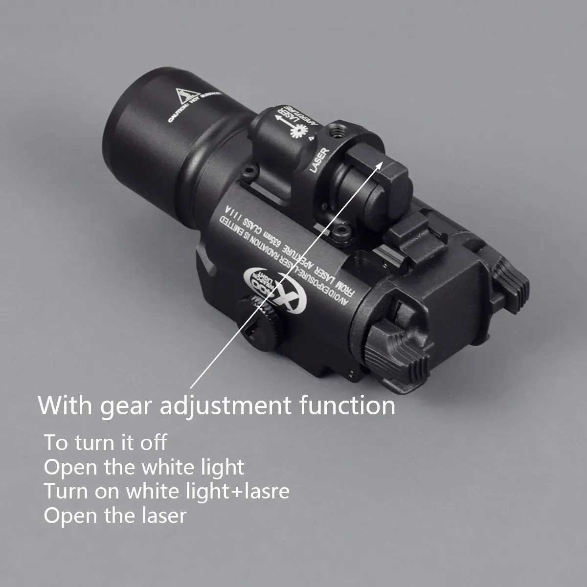 Tactical Surefir X400U X400 ultra light weapon pistol Lgiht equipped with red and green laser air gun strobe flash suitable for 20mm railW241204