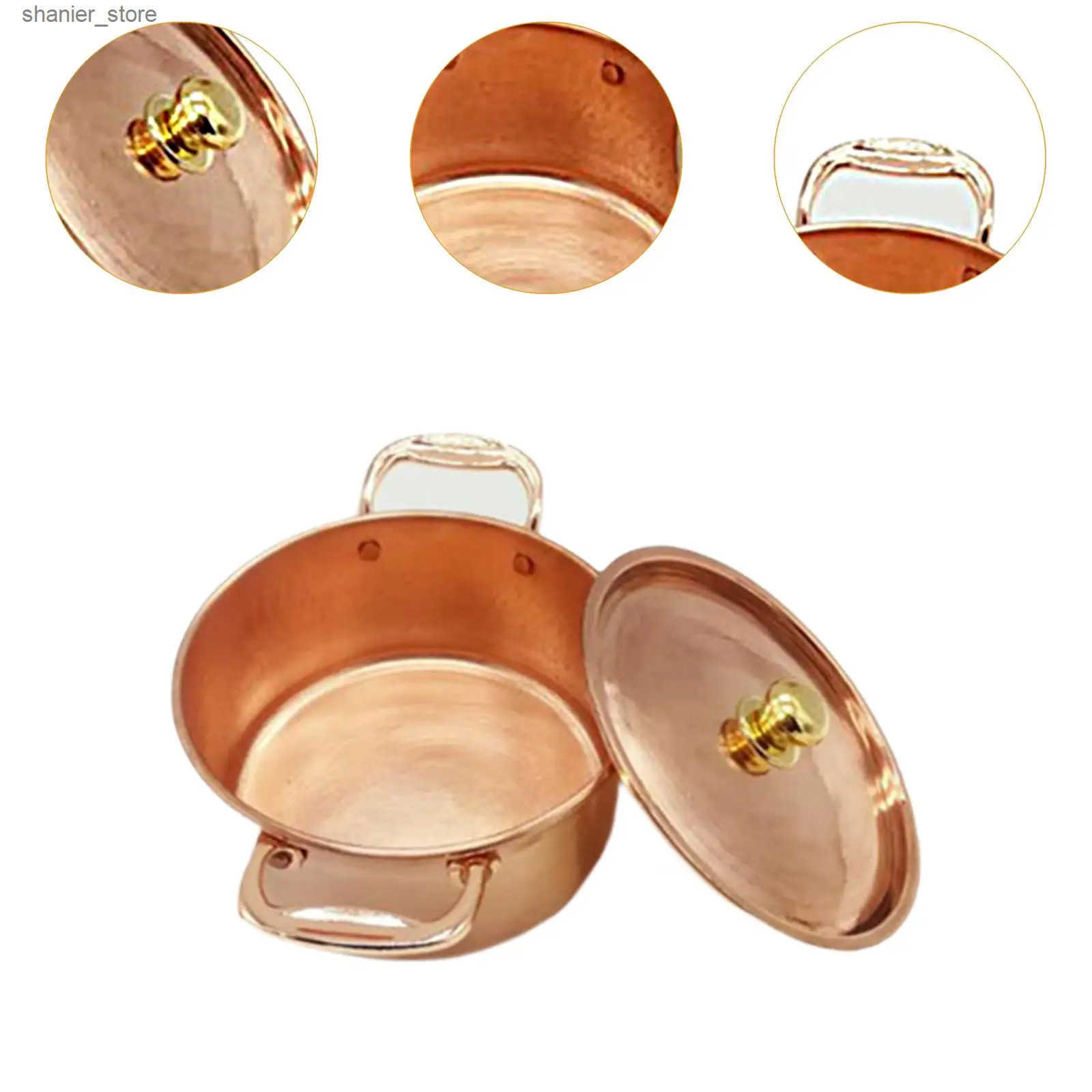Pans 16cm copper pot soup with Saucepan Lid used for sensing chefs small copper pots cooking utensils dry pots inventory pots L240910