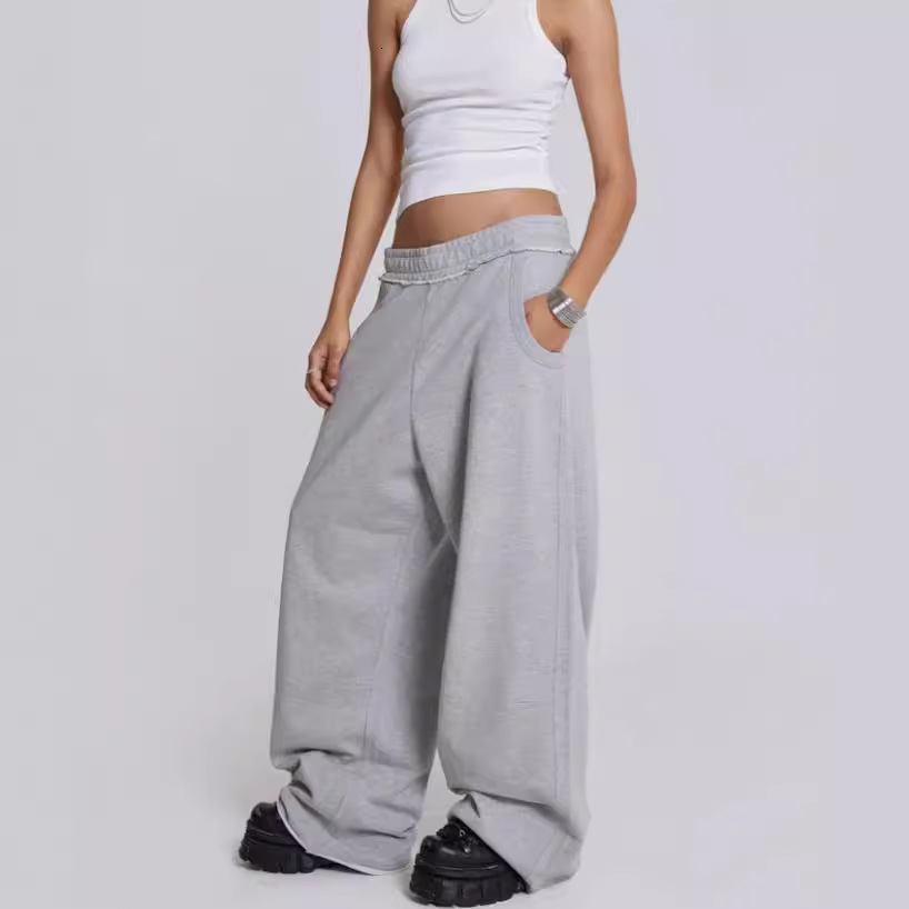 Grey Casual Pants, Street Style Baggy Sweatpants, Autumn And Winter New Styles