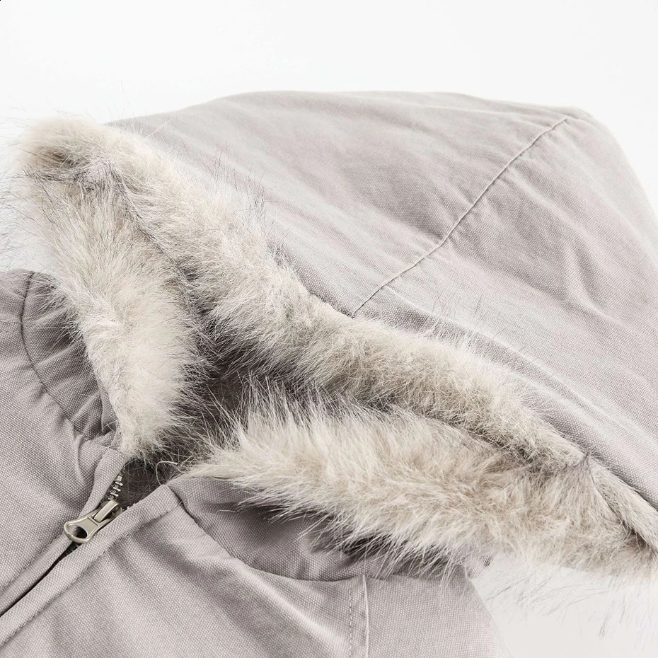 Mens Winter Jackets Padded Coat Thicken Warm Parkas Fur Collar Outwear Streetwear Harajuku Oversized Jacket 241204