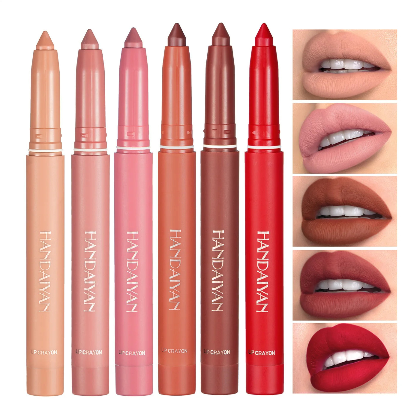 HANDAIYAN Arrive Matte Lipstick Pencil Makeup Silky Velvet Lip Stick Pen Waterproof Nude Pink Red Lip Blam Make Up Cosmetics 241204