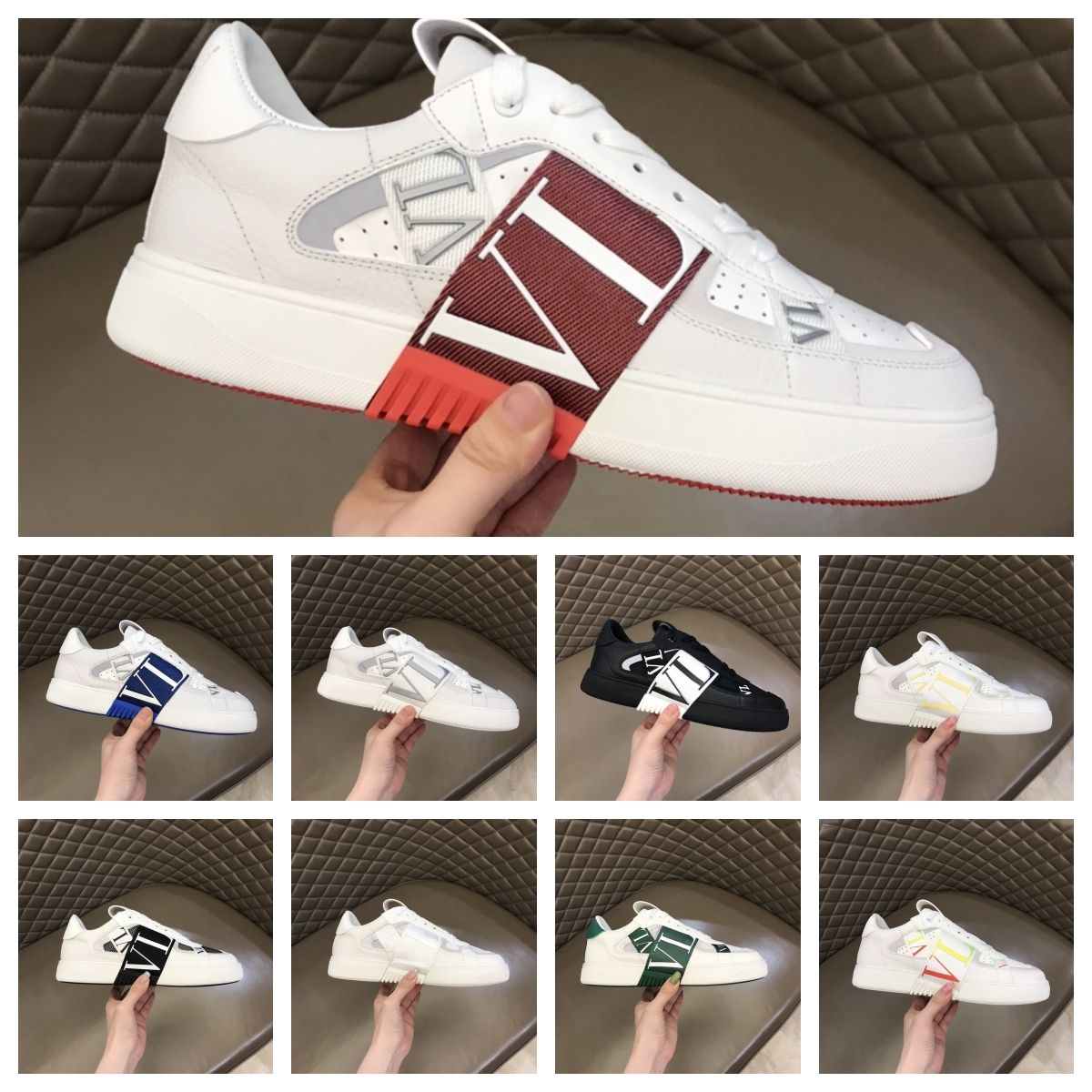 2025 Designer Shoes Calfskin Sneaker Men Casual Shoes Genuine Leather Trainers Fabric Sneaker Platform Wedges Sneakers