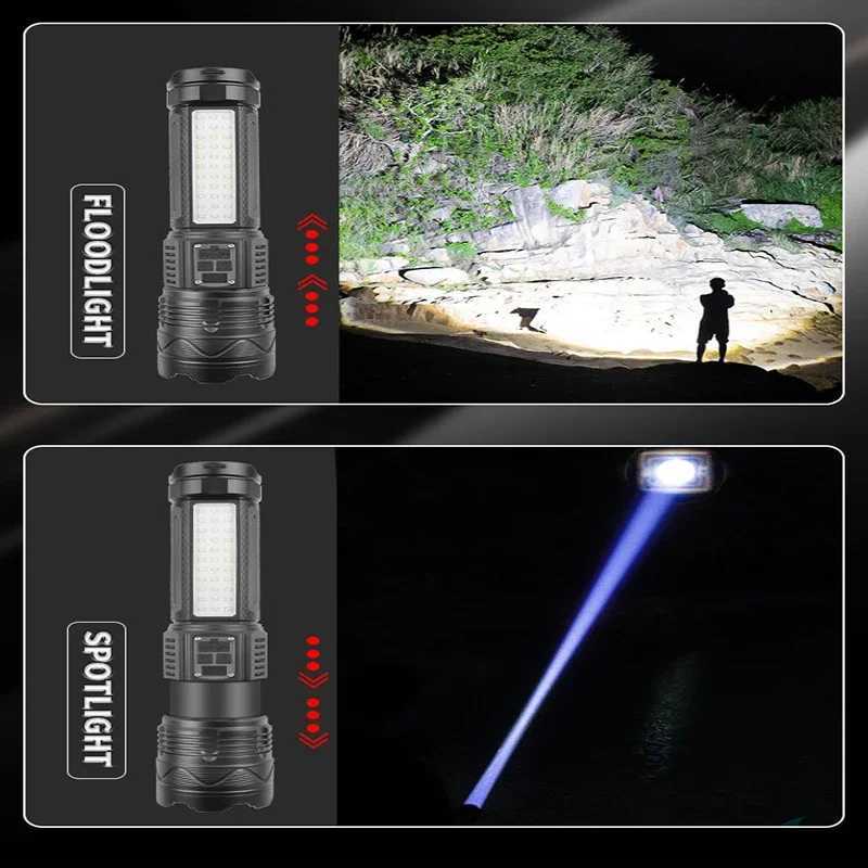 90000000LM Brightest Flashlight Torch Rechargeable Led Lighting Built-in 20000mAh Ultra Power Flashlights Tactical Torch Lantern Z241204