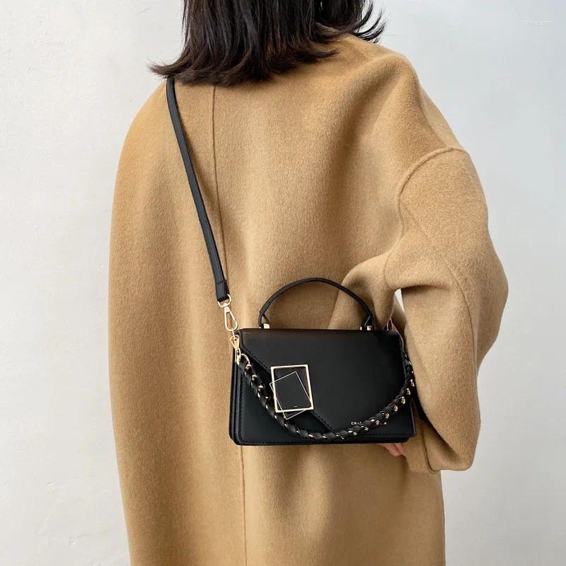 Designer Square Shoulder Bag For Women Solid Leather Crossbody With Chain Strap | Designer Purse Handbag Shoulder Women Crossbody Bag Designer Bag Lux
