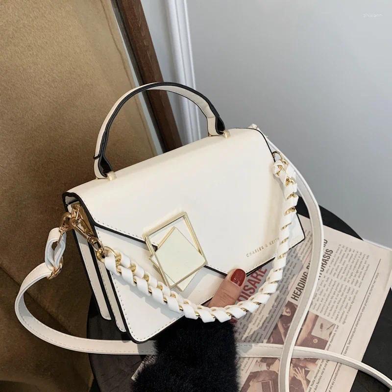 Designer Square Shoulder Bag For Women Solid Leather Crossbody With Chain Strap | Designer Purse Handbag Shoulder Women Crossbody Bag Designer Bag Lux