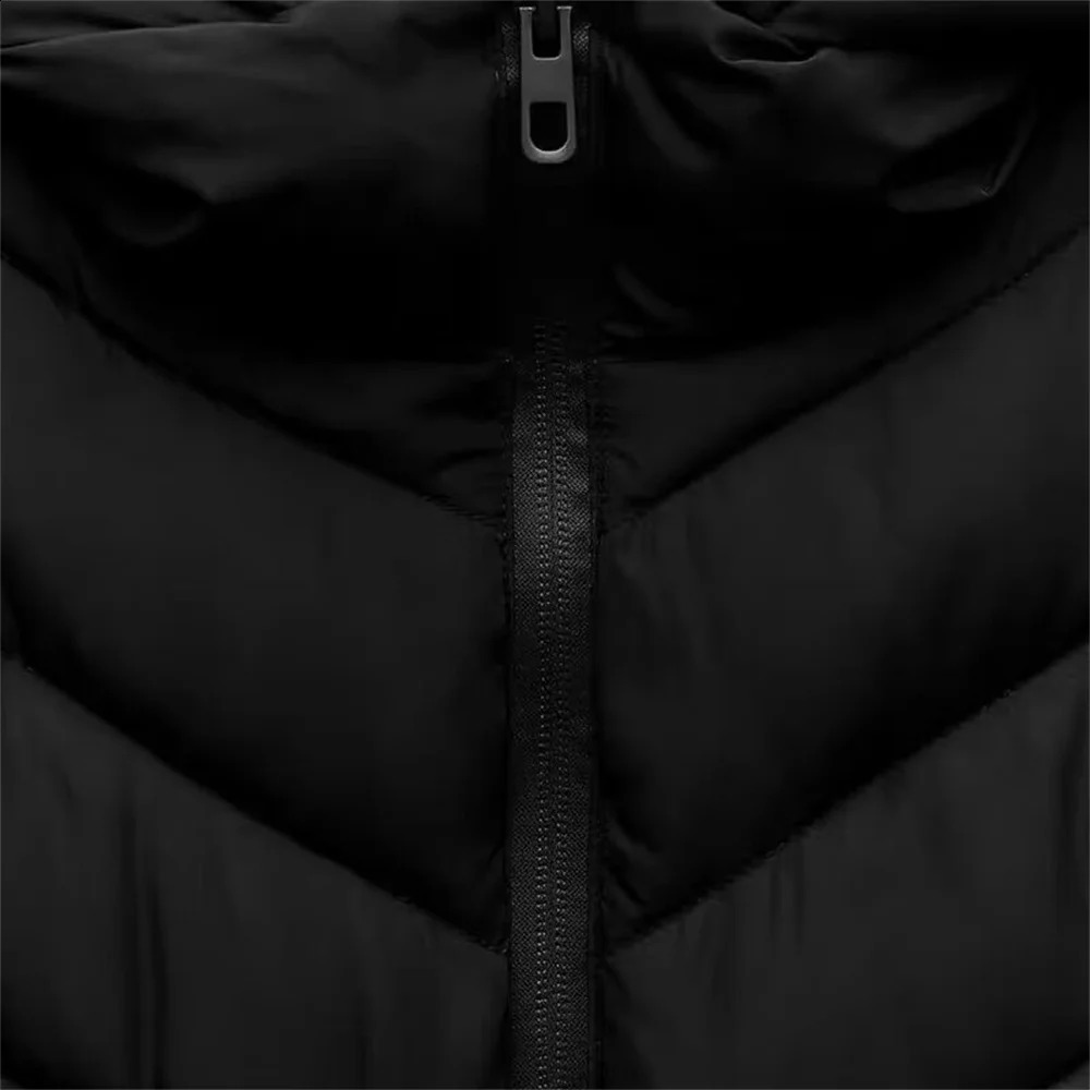 TRAF Autumn womens fashionable casual versatile long sleeved stand collar hooded patchwork cotton jacket 241203 - view 4