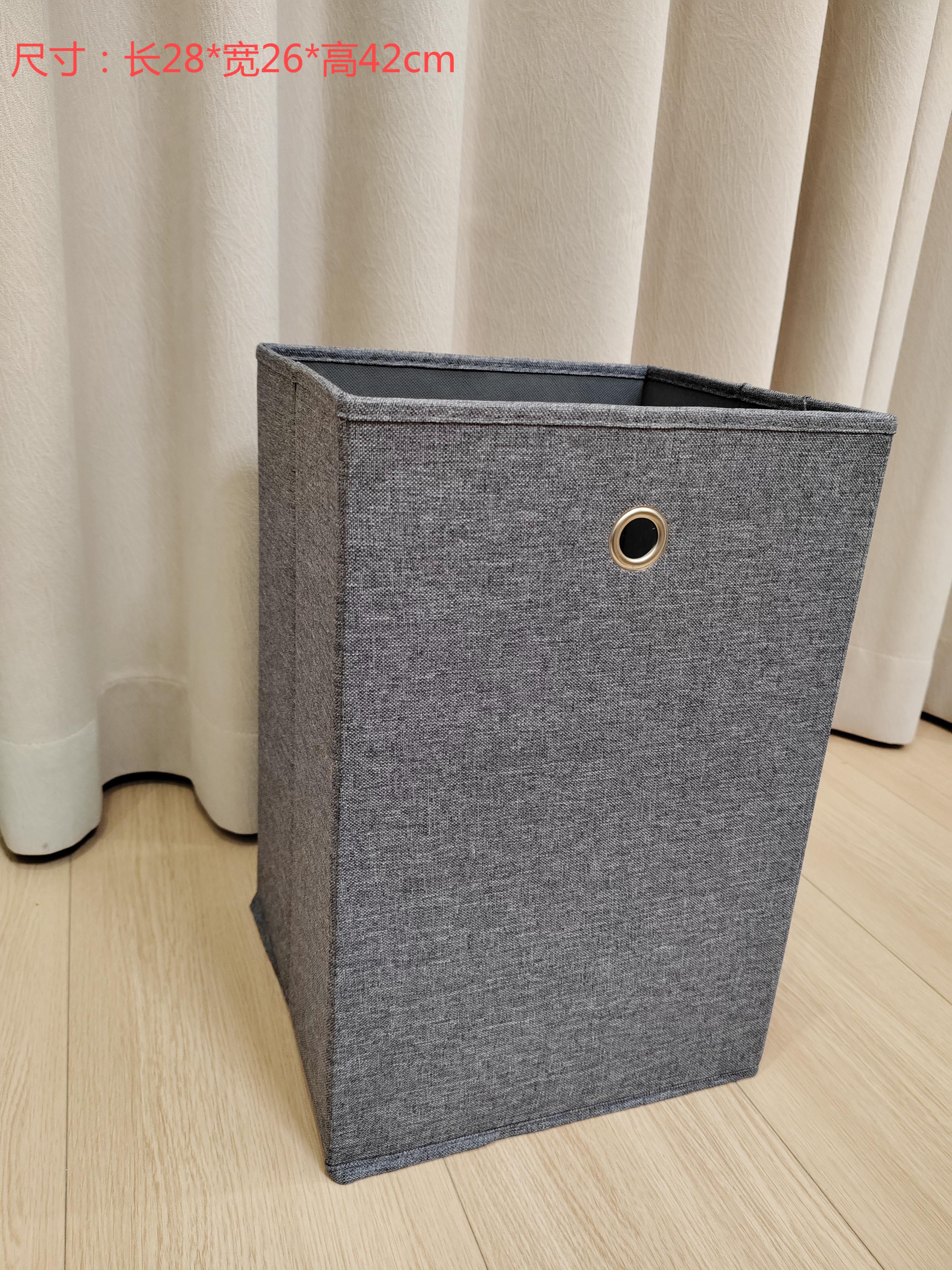 Grey single circular handle storage box Simple and stylish clothing storage box