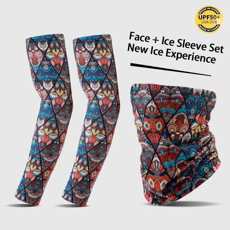Sunscreen suit outdoor cycling summer men and women UV ice silk sleeve cover mask shade breathable