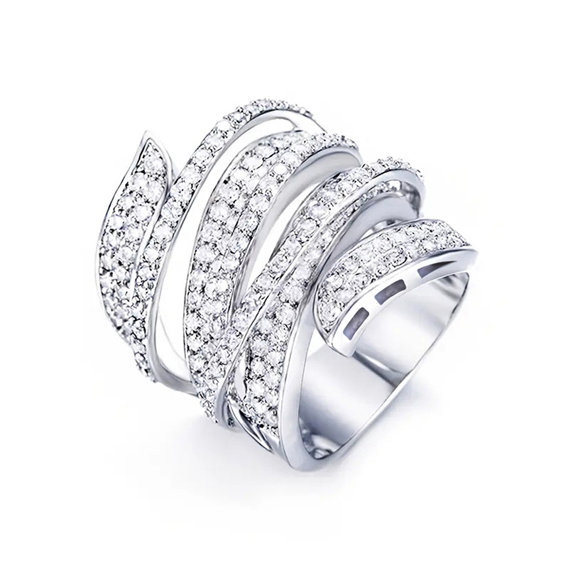 Brand Wedding Rings Luxury Jewelry 925 Sterling Silver Pave White Sapphire CZ Diamond Party Eternity Elegant Gorgeous Women Cross Engagement Designer 