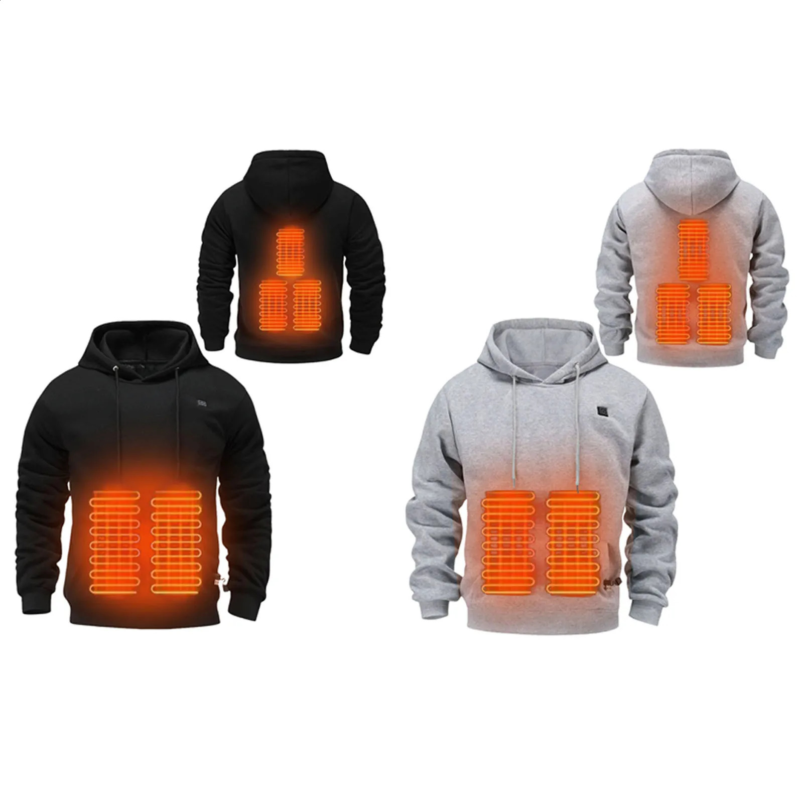 Thick and Warm Hoodie Unisex Sweater Pullover Lightweight and Warm USB Electric Outdoor Winter Jacket Mens Sweater 241203