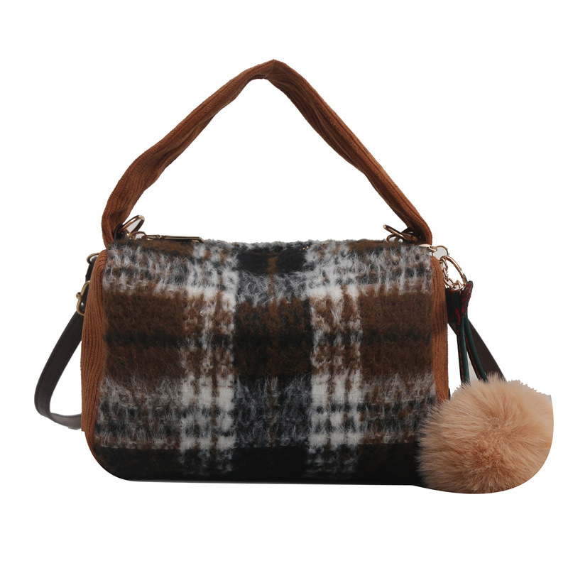 New Winter New Korean leisure Edition Women s Checkered Fashion Single trend Shoulder Designer Crossbody Bag Trendy Bag
