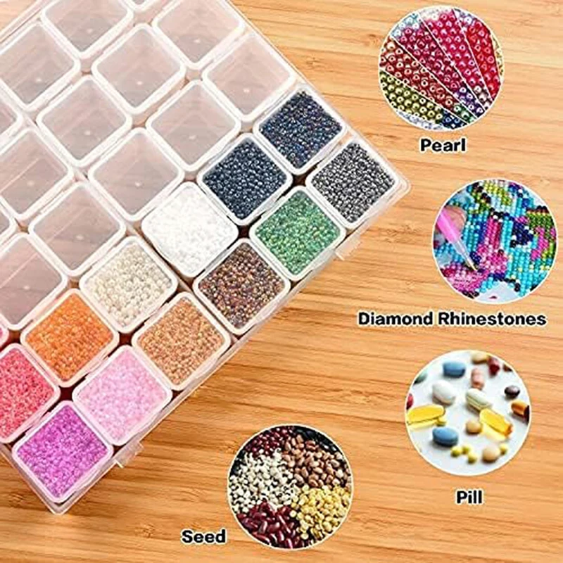 Storage Box Multi-functional Rice Beads Loose Beads DIY Nail Diamond Transparent Independent Inner Compartment Storage Box