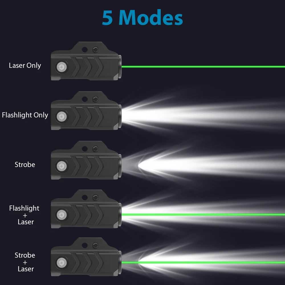 Pistol rifle laser light combination 800 lumens flashlight with red/green laser sight weapon gun light magnetic charging gloves flashlightW241204