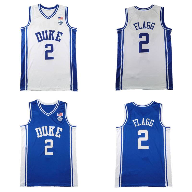 2 Cooper Flagg Basketball Jerseys Stitched Flagg DUKE University College Blue White Shirts
