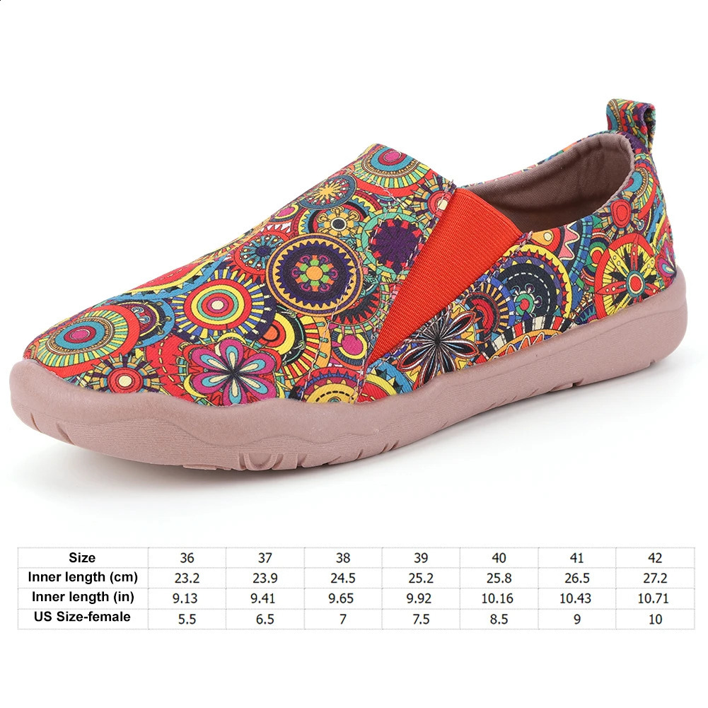 Womens art canvas walking shoes non slip casual travel shoes breathable slides flat shoes comfortable daily wear 241203