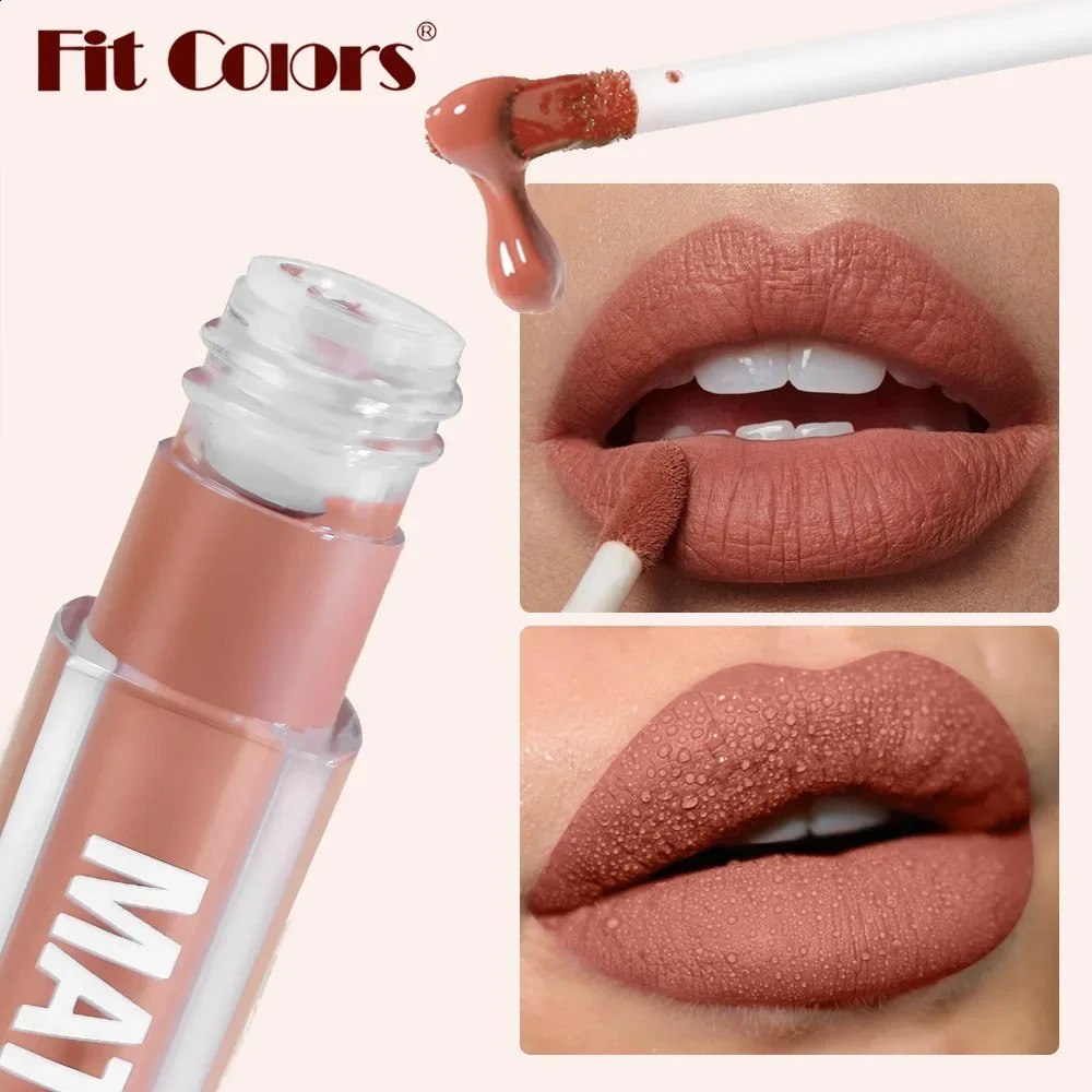 6Colors Waterproof Liquid Lipstick Matte Velvet Clay Texture Lip Gloss Bohemian Style Earth Brown Lasting Non Stick Cup Makeup 241204