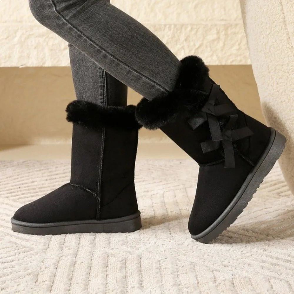 Classic plush snow boots and calf womens boots wool womens boots warm winter cotton shoes womens shoes fashionable 241203