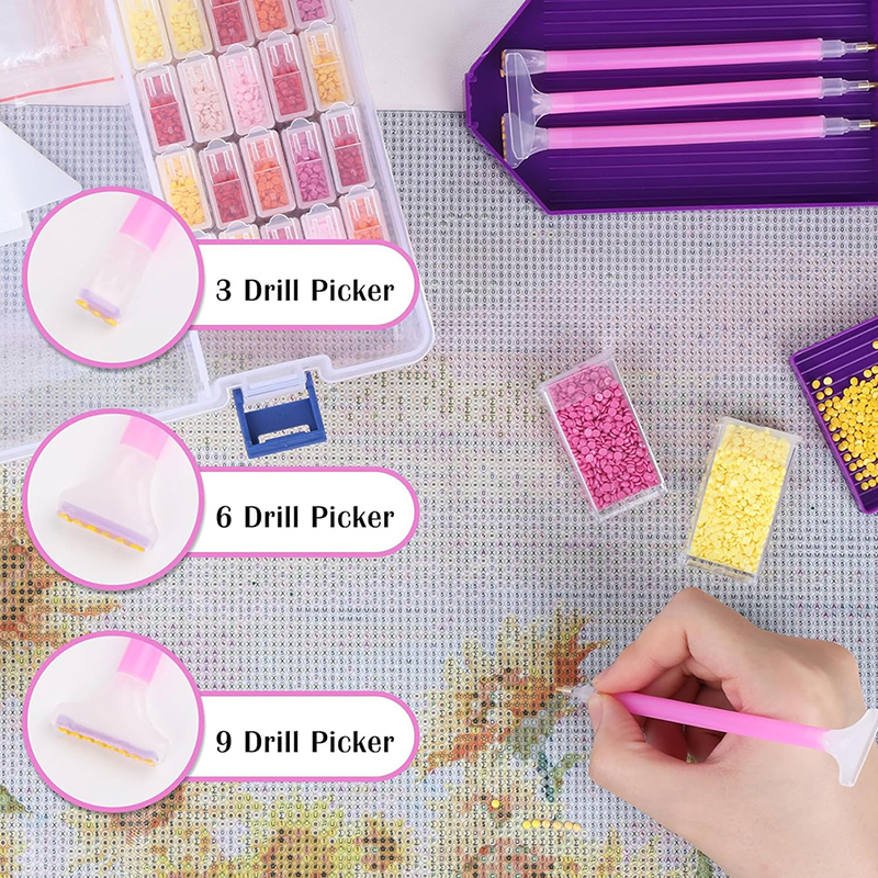 Storage Box Diamond Picture Convenient Multi-functional Plastic Transparent Storage Box
