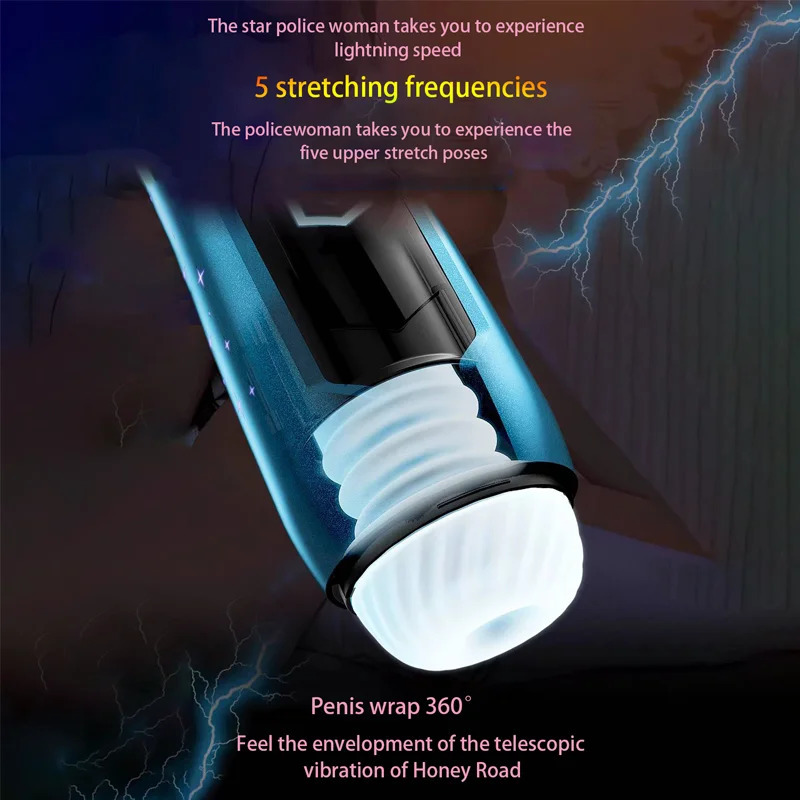 Starlight Masturbation Cup Dildo Retractable Vibrator Glans Trainer Vagina Blowjob Sucking Masturbator Sex Toys For Men 241205