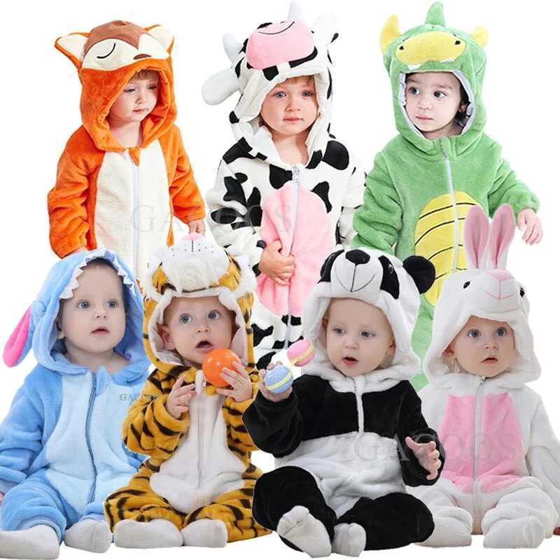 Pajamas Baby Kigurumi Stitch Cute Cartoon Romper Infant Kids Animal Jumpsuit Toddler Clothes Bodysuit Girl Boy Cosplay Pyjamas Costumes H241205