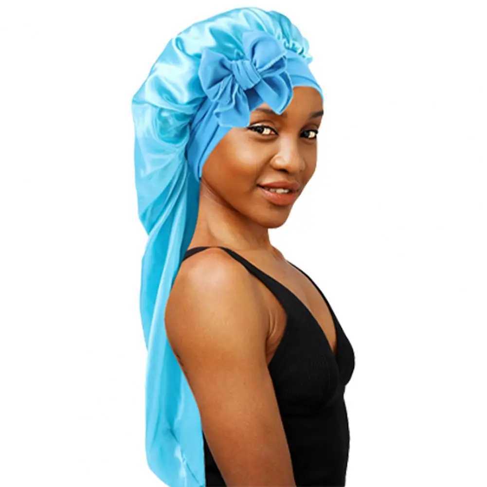 New Women Long Satin Bonnet Sleep C Silky Sleeping C with Wide Elastic Band Hair Care Tuan Braids Curly Hair Natural HairXJ241205