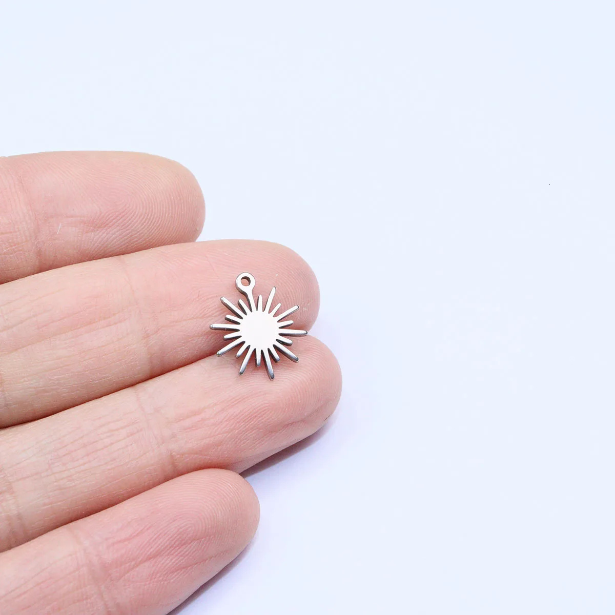 10pcs Wholesale Stainless Steel Mini Sun Charms DIY Anklets Earrings Bracelets Vacuum Plated Colorless 2 Colors 241122