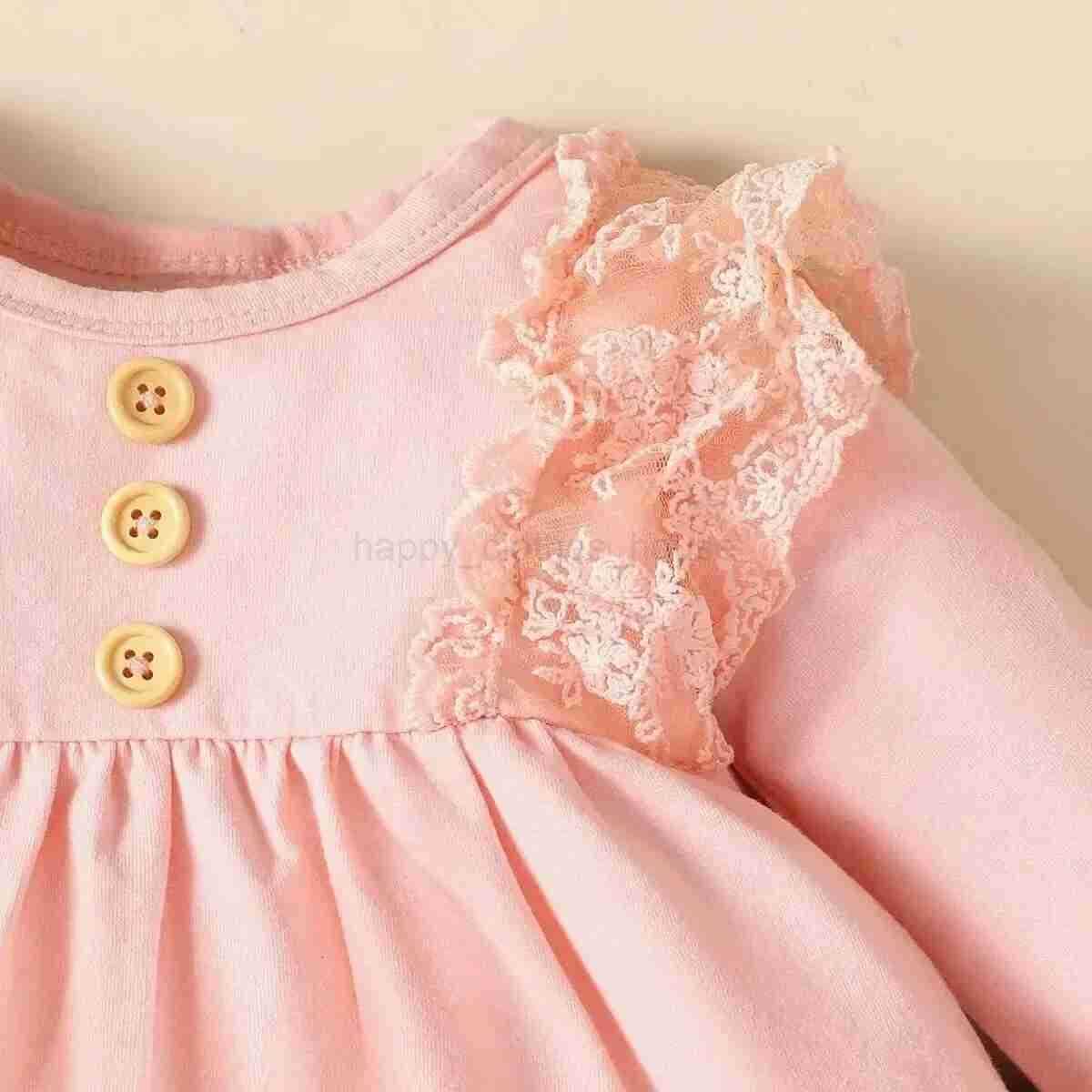 2PCS Infant Girl Clothes Set Long Sleeved Lace Top+Flower Pants Fashion Lovely Spring Autumn Suit for Toddler Girl 3-24 MonthsXJ241205