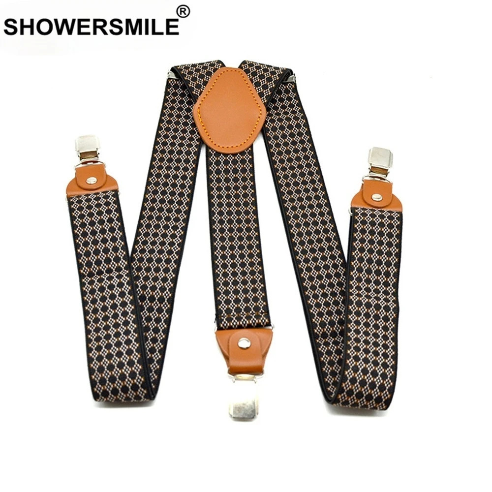 Vintage Suspenders Pants Men Polka Dot Male Trouser Belt Y Back Braces 3 Clips Straps Adult 120cm35cm 241122