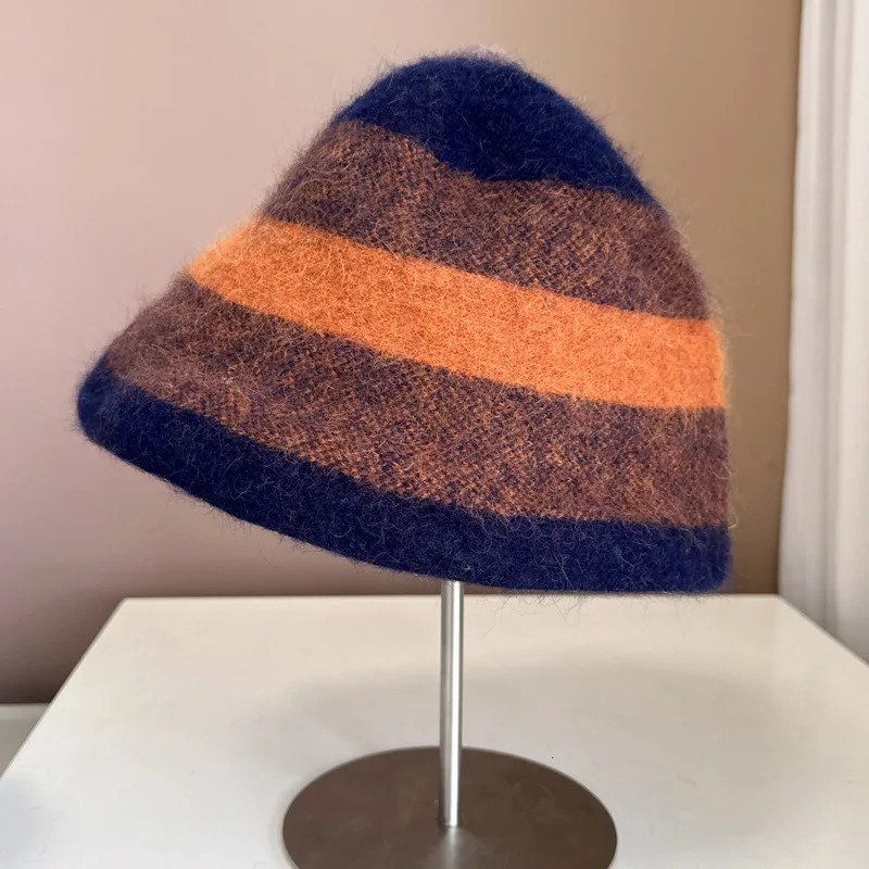 Angora bucket hat womens winter and autumn knitted soft and warm accessories used for outdoor vacations in cold weather 241205