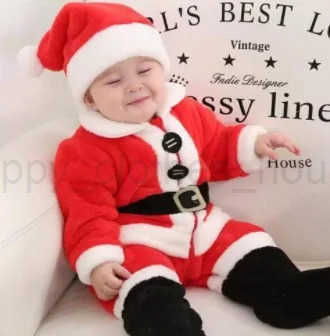 0-3 Years Old Christmas Kids Cute Costume Santa Claus Cosplay Costume Comfortable Toddler Costume Christmas Par SetXJ241205