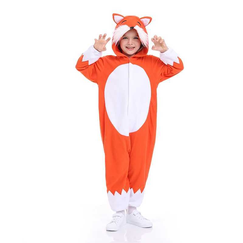 Pajamas Fox Animal Pajamas Kids Fox Jumpsuit Onesies Halloween Carnival Animal Outfit Fancy Dress Children Baby Cartoon Anime Costume H241205