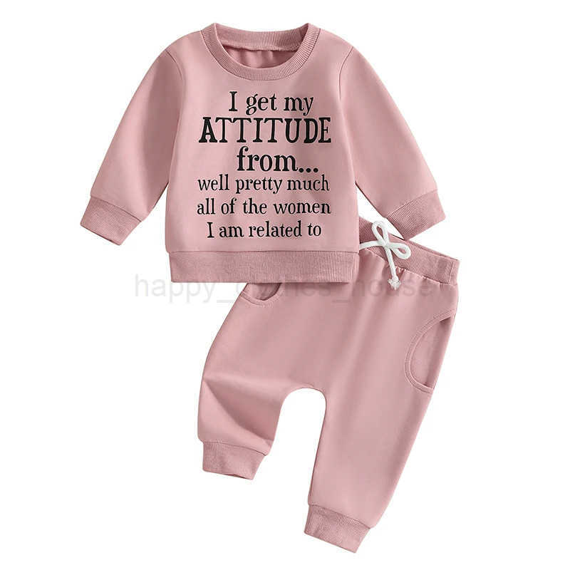 Toddler Baby Girl Boy Spring Fall Outfit Letter Print Sweatshirt Jumper Trouser Jogger Matching Clothes SetXJ241205