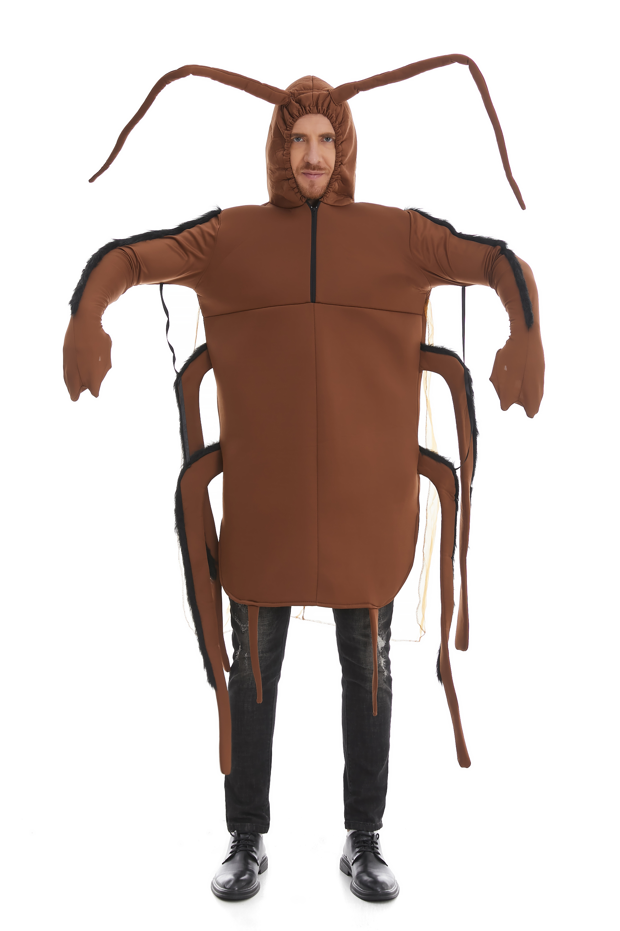 One-Piece Insect Theme Cosplay Suit for Adults - Black Cockroach Dress Up Y19485