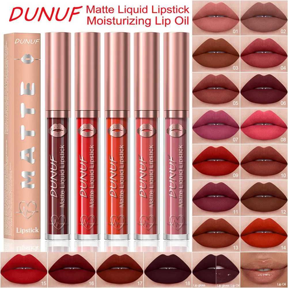 18 Color Waterproof Lip Gloss Nude Apricot Matte Liquid Lipstick Transparent Lip Oil Sexy Rose Red Velvet Matte Lipstick Make UpXJ241205