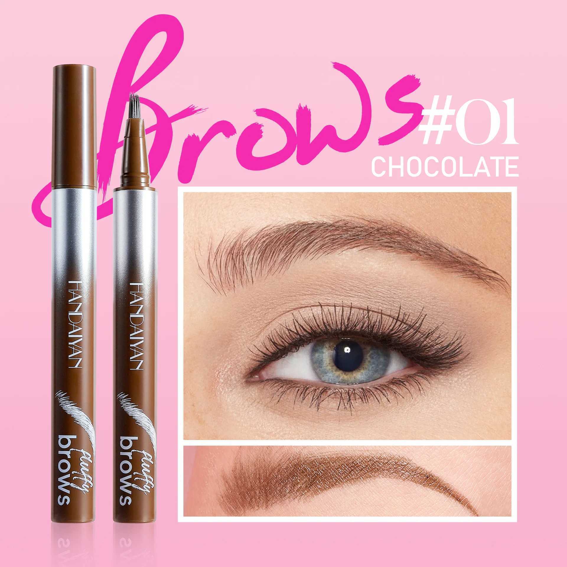 Micro bead eyebrow pencil waterproof forked eyebrow tattoo pencil long-lasting professional fine liquid eyebrow pencil makeup W241205