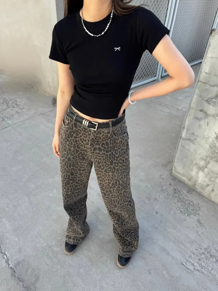 Y2K Wide Leg 2000s Denim Trouser Womens Baggy Trashy Vintage Casual Pants Female High Street Retro High Waist Straight Jeans 241204