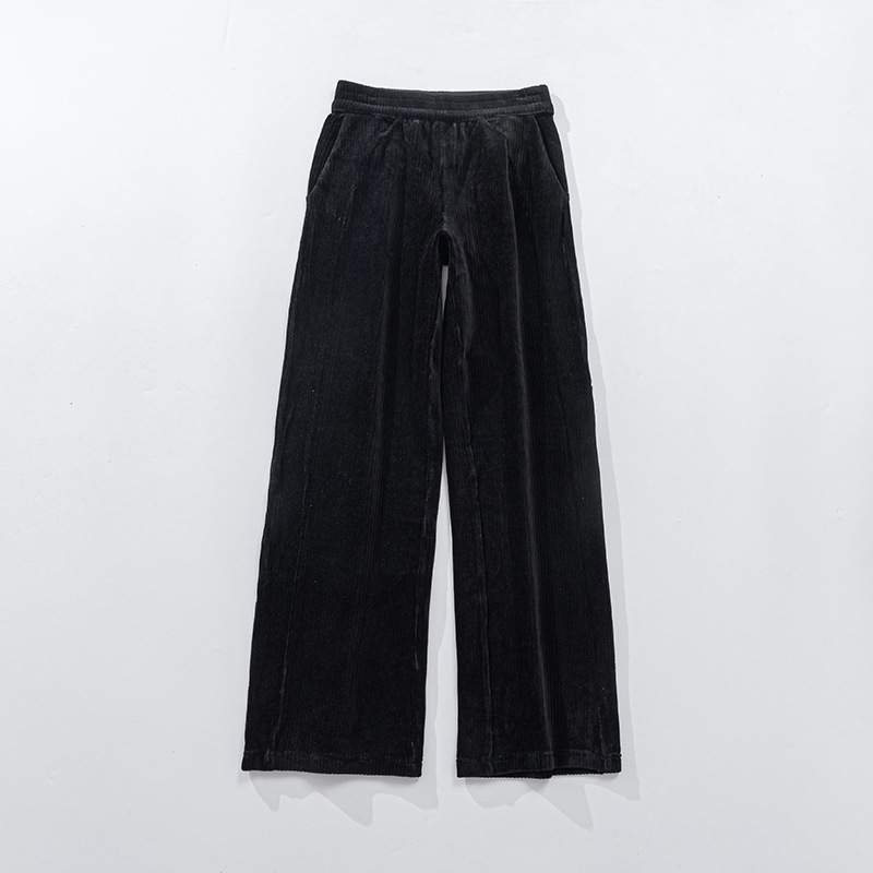 2025--new yoga sweatpants Scuba Ladies' mid waist wide leg pants Advanced corduroy casual pants Hanging straight leg pants