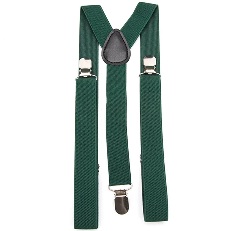 Solid Color Elastic PU Leather Suspenders Braces Men Black Red Adjustable With Straps For Wedding Suit Skirt Accessories Gift 241122