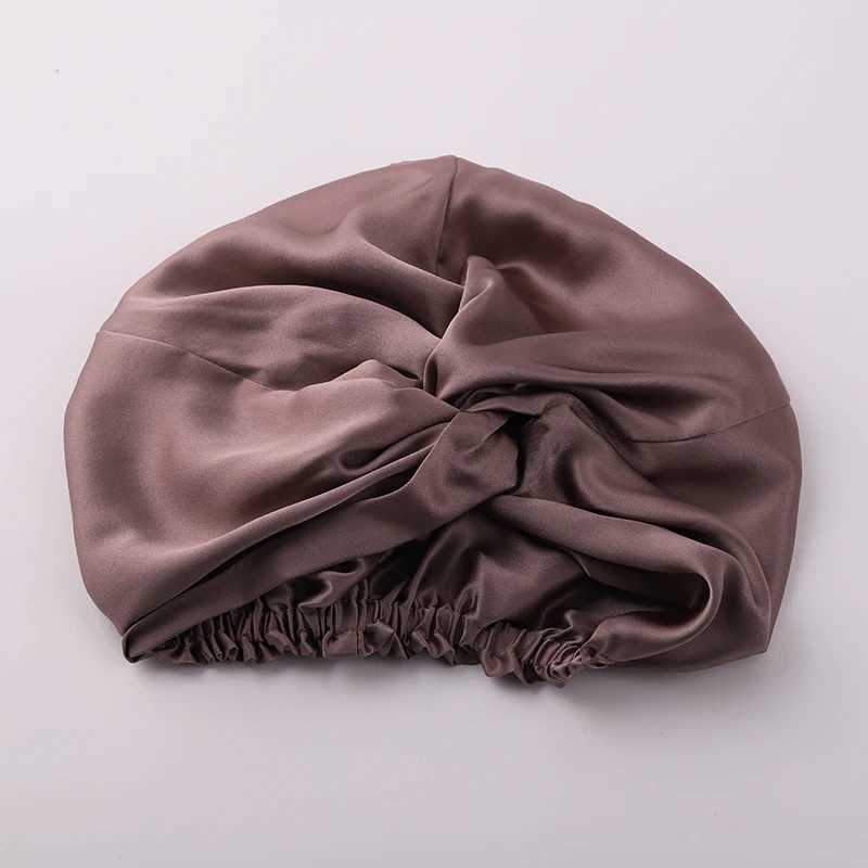 100% Mulberry Silk Night C 19 Momme Womens Solid Sleeping Hat Night Sleep C Hair Care Free Shipping World WideXJ241205