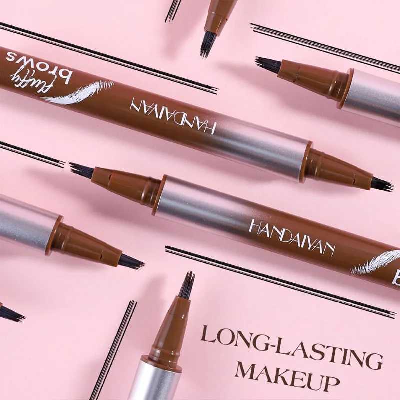 Wild Eyebrow Liquid Pencil Corner Square Brush Black Brown Beads Eyebrow Coloring Pen Fast Drying Durable Waterproof Eyebrow Dye W241205