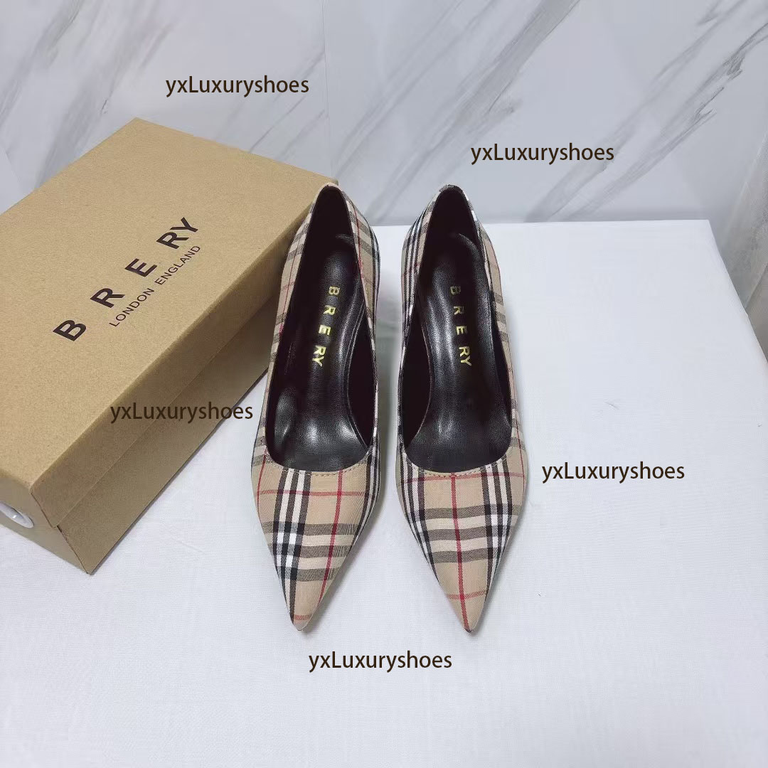 2025 Luxury women's new 8cm backless striped brand designer high-heeled sandals Paris all-wrapped heels Luxury women's office shoes Party shoes