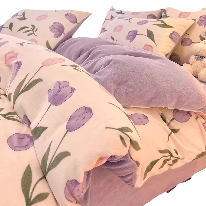 Bedding fleece autumn and winter high-end Duvet cover