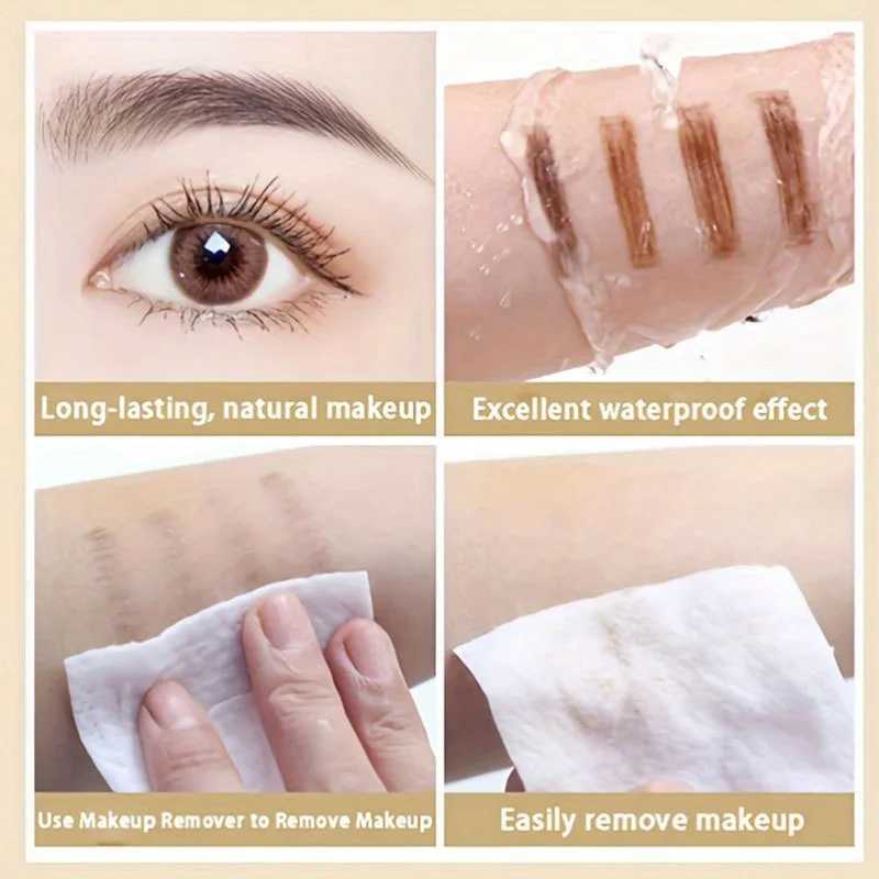 Double sided ultra-fine eyebrow pencil waterproof long wearing eyebrow enhancer 2-in-1 thin pointed sponge brush makeup applicationW241205